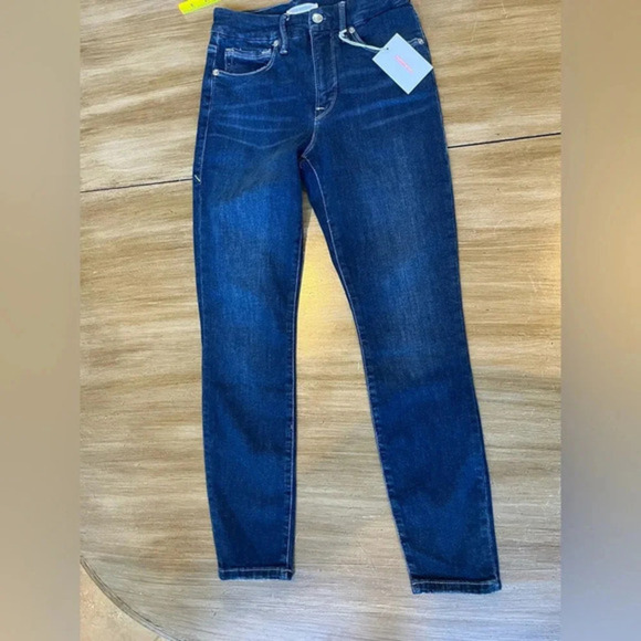 Good American Good Legs Crop Jeans size 2/26 Skinny Leg High Rise Blue NEW - Picture 2 of 6